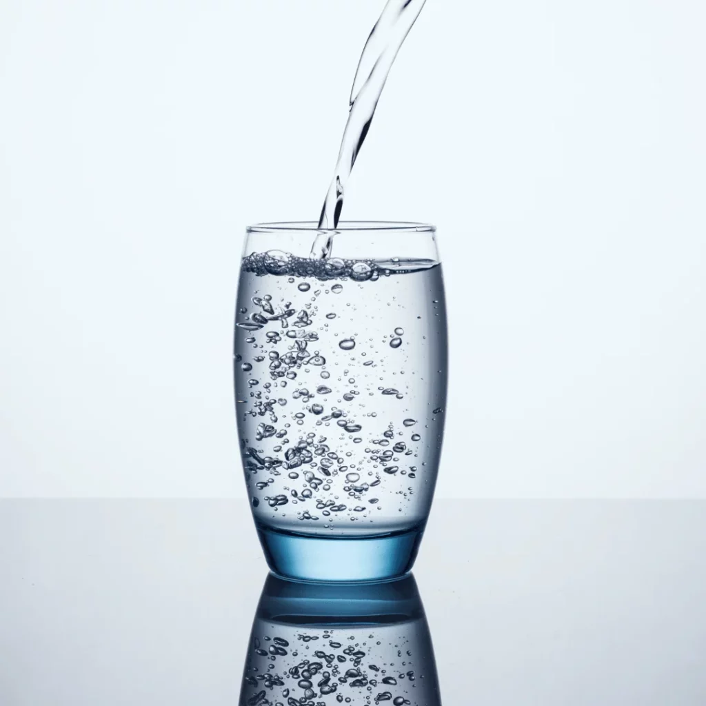 Glass of clean drinking water